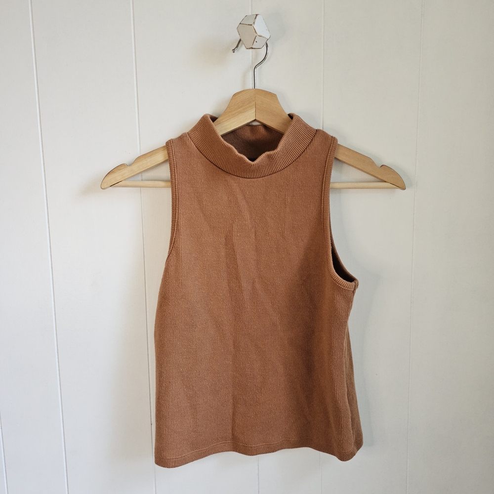 ☆ A NEW DAY Tan Mockneck Crop Top